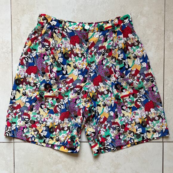 Vintage 90's 80's Canvasbacks Lutton & Horsfield Graphic Cartoon Shorts Size M - Picture 1 of 13